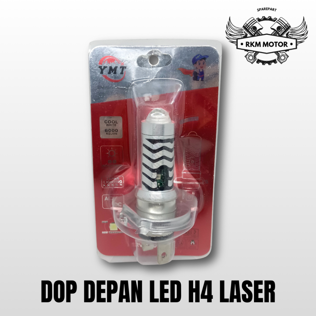 Bohlam Dop Depan Led H4 Laser Yamamoto - Lampu Depan Dop Led H4 Laser Yamamoto