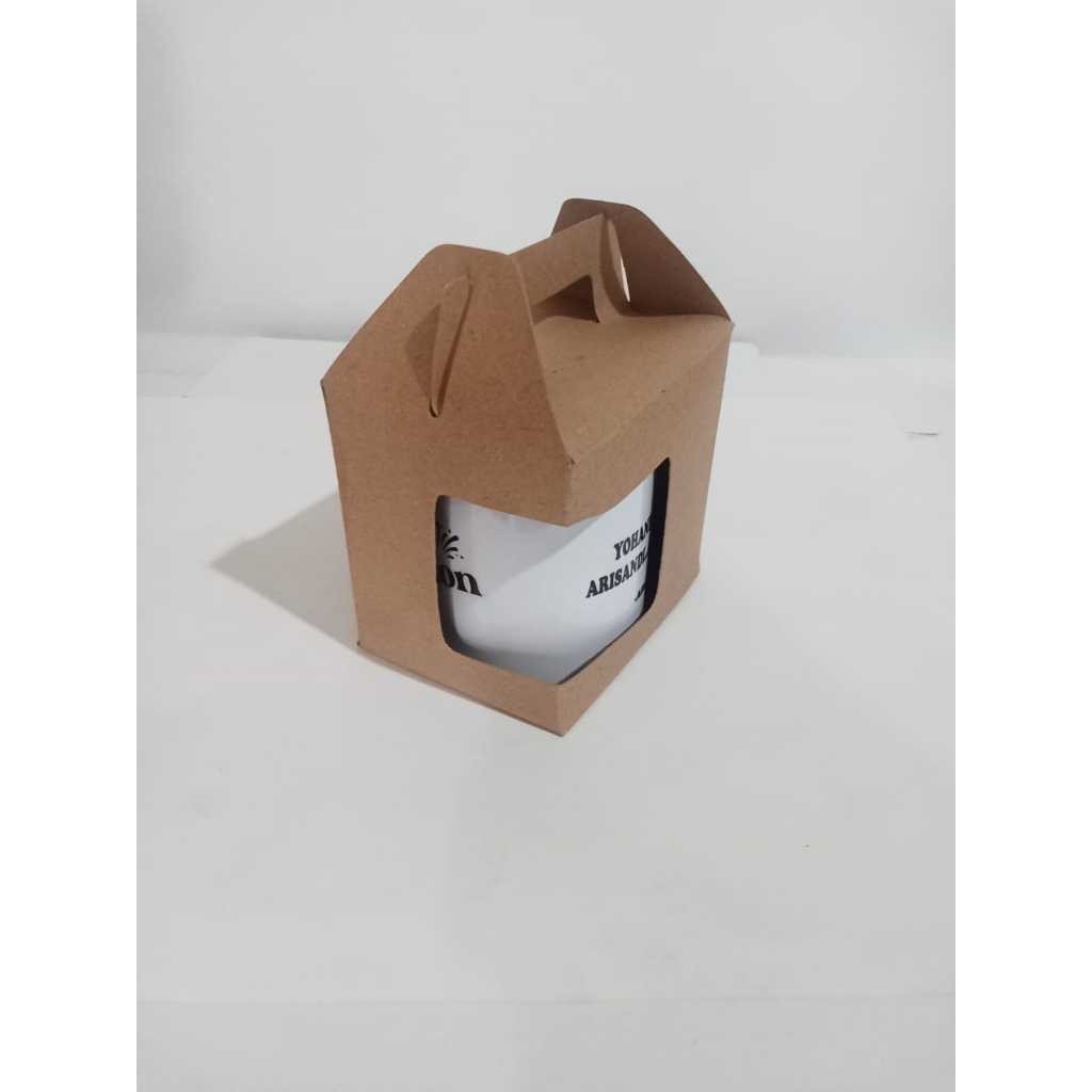 KARDUS MUG TENTENG KRAFT COKLAT / BOX MUG TENTENG / BOX CANGKIR MUG isi 10 pcs