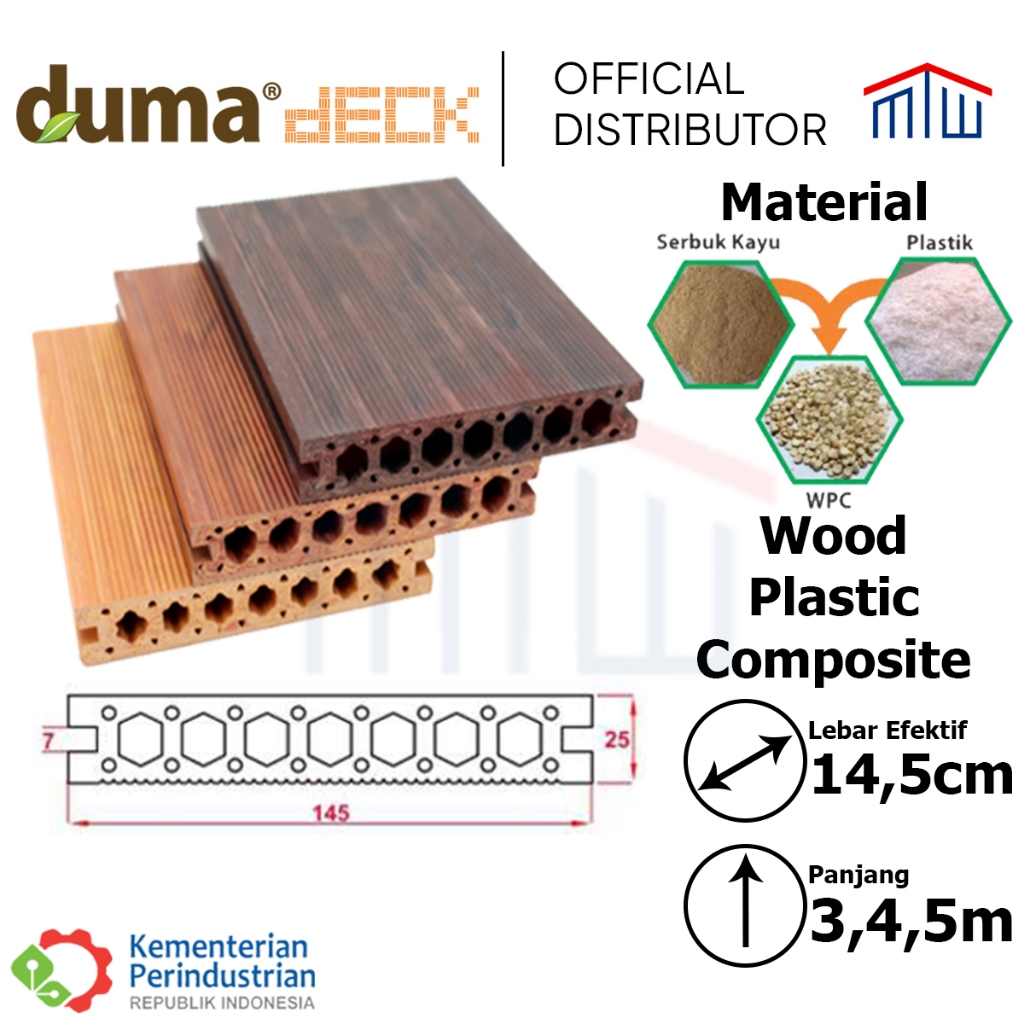 Deck Kayu Pool, Pagar,Tangga Outdoor Wood Plastic Composite (WPC) DUMA