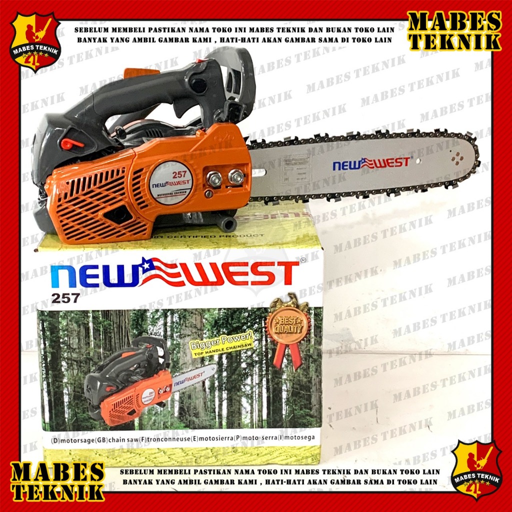 CHAINSAW NEW WEST 257 + BAR 12” (+/- 30 centimeter )