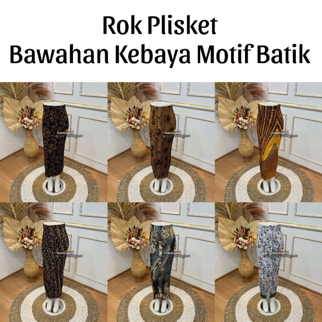 Rok Plisket Wiru Cantik / Motif Batik