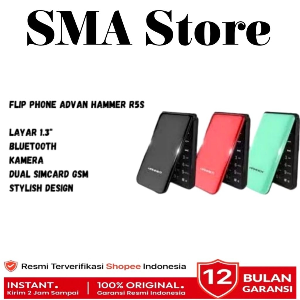 Advan Hammer flip Phone Hp Jadul lipat Advan Garansi Resmi
