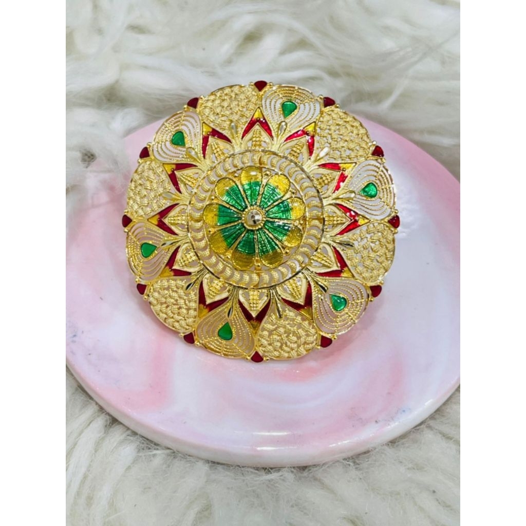 cincin kerawang motif dubai jumbo besar uk 13 adjustable emas asli kadar 700