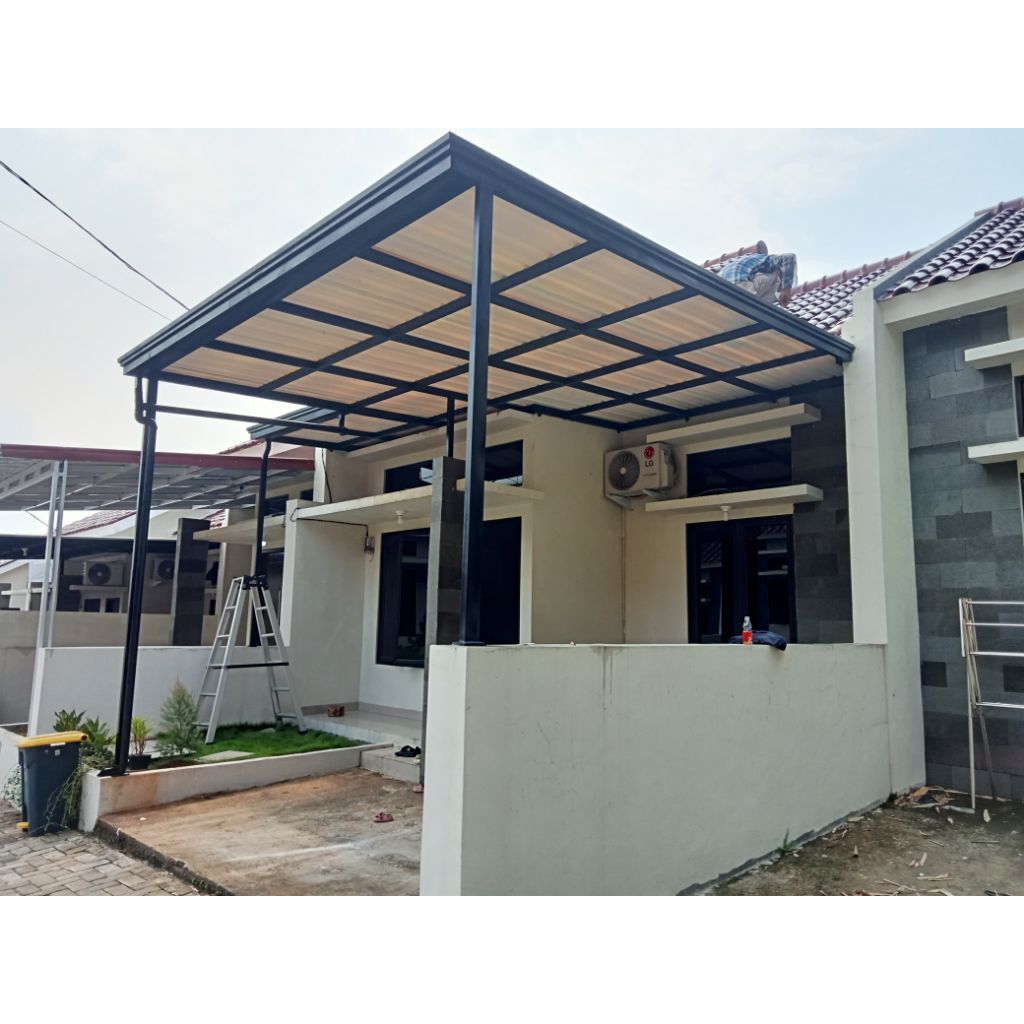 kanopi alderon RS rangka besi untuk harga permeter dan sudah trima beres