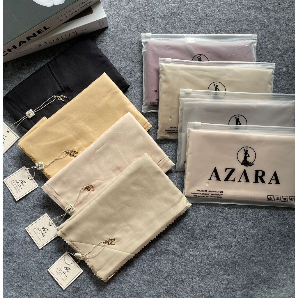 Bisa COD (FREE POUCH) Terlaris Hijab Segiempat Polos Kerudung Segi Empat Azara Oskara Lasercut Voal 