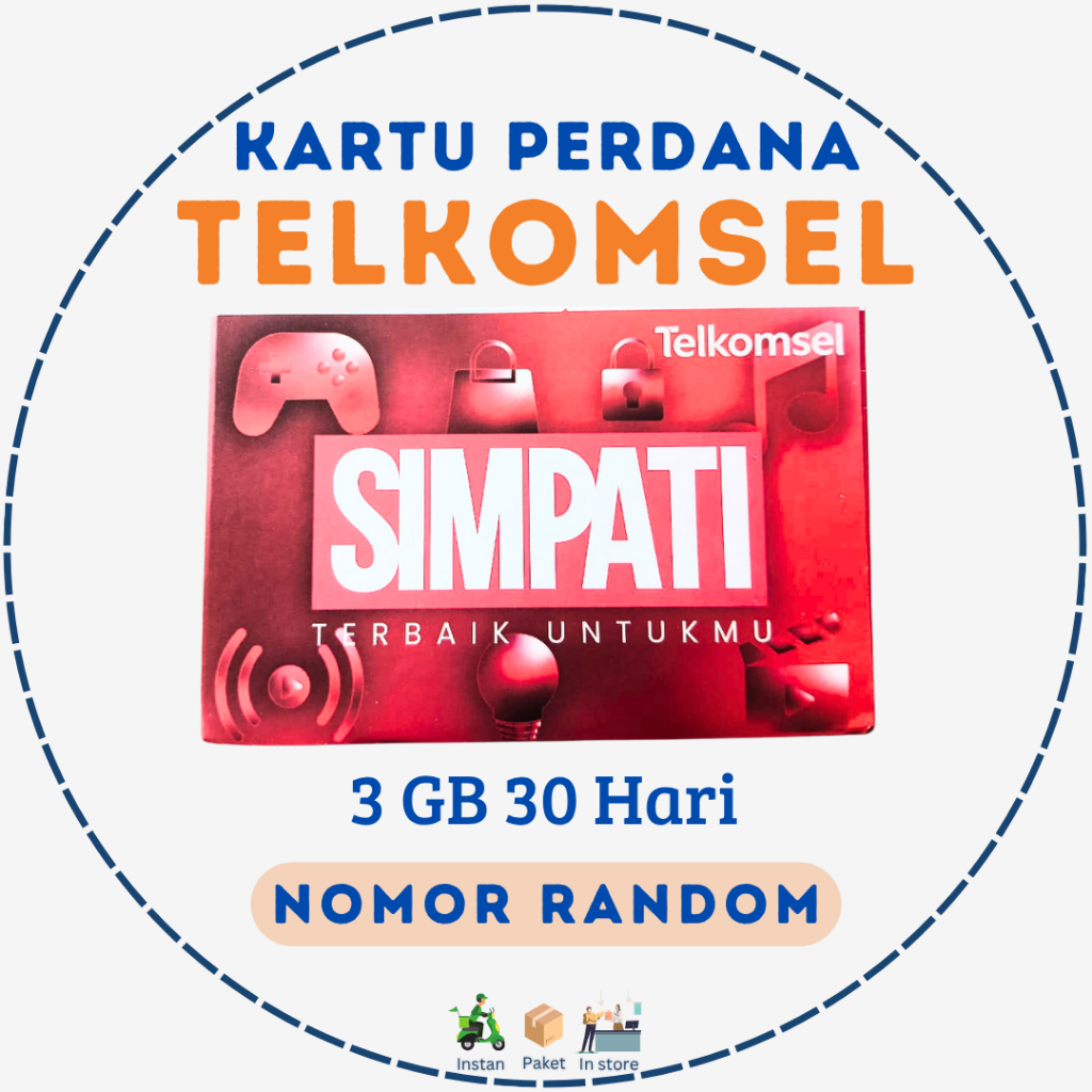 Kartu Perdana SIMPATI Telkomsel-Kouta 3GB - Bulanan 30 Hari 3GB Kuota Nasional
