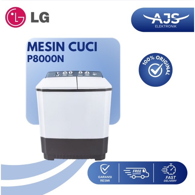 LG Mesin Cuci 2 Tabung 8KG P 8000N / P8000N / P 8000 N