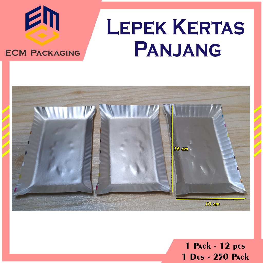 LEPEK / PIRING KERTAS PANJANG 12PCS | PIRING KUE | PIRING KERTAS SNACK