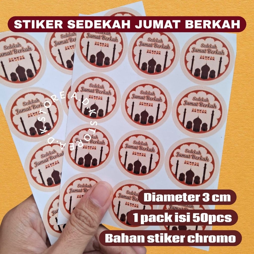 STIKER SEDEKAH JUMAT BERKAH BULAT (3 CM)