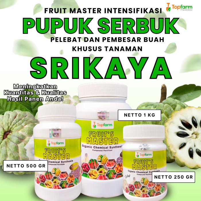 Pupuk Serbuk Srikaya / Pupuk Pelebat Buah Srikaya / Pupuk Perangsang Buah Srikaya / Pupuk Srikaya Me