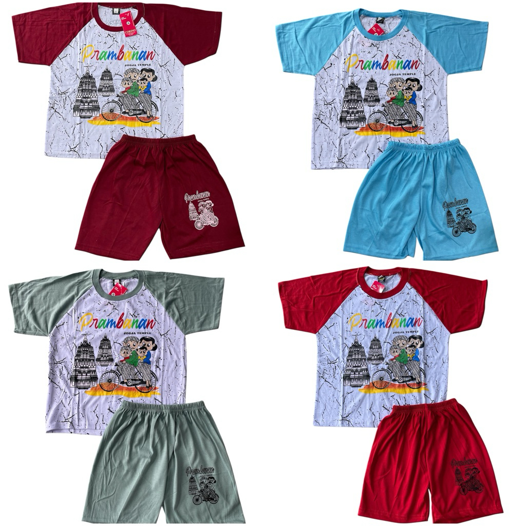 kaos anak setelan prambanan kombinasi random