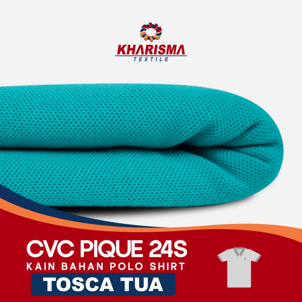Kain Bahan Kaos Polo Pique CVC 24s Tosca Tua ⭐ada Kerah Krah Manset Kharisma Textile Eceran Kiloan M
