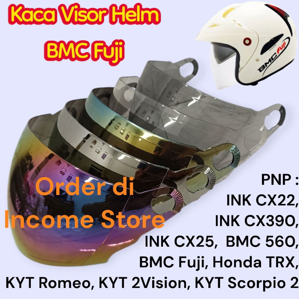 Kaca Visor Helm BMC Fuji Double Visor Kaca Helm Halfface BMC Fuji 2 Visor