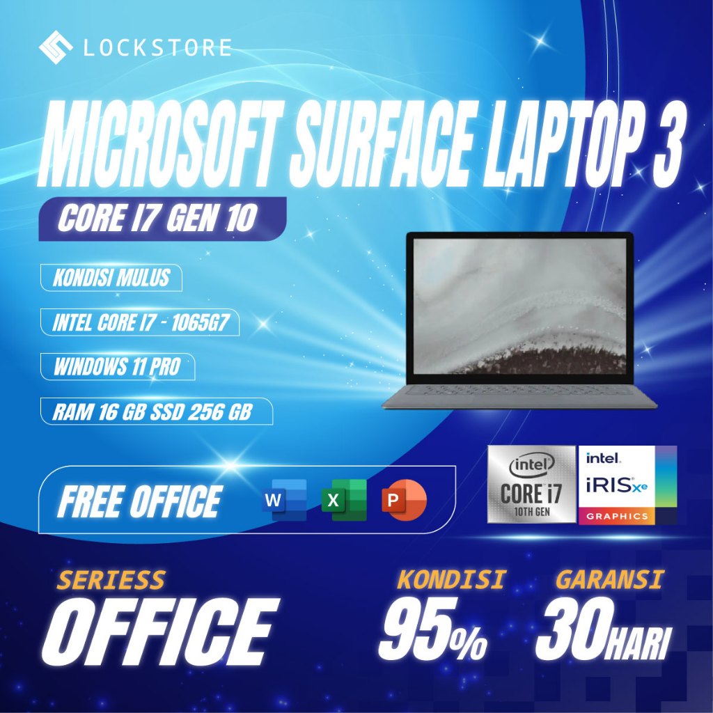 surface laptop 3 core i7 1065G7 - RAM 16GB - SSD 256GB - res 2k - 13INCH