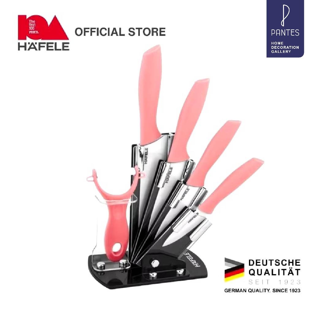 Hafele Pisau Set Dapur Pink Series Kitchenware - Ceramics Knife Set Flamengo Pink