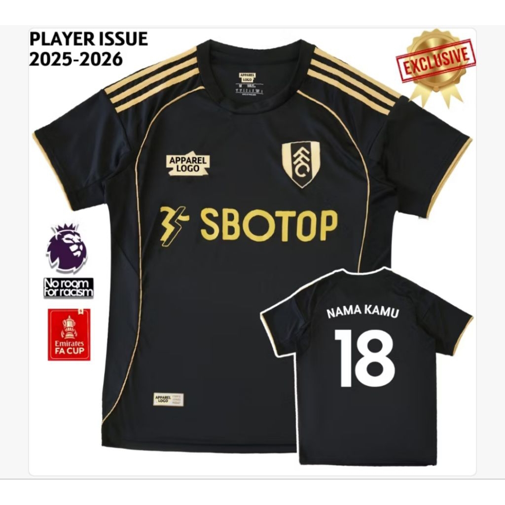 Jersey fulham third 3rd 2025 2026 baju bola terbaru 25 26