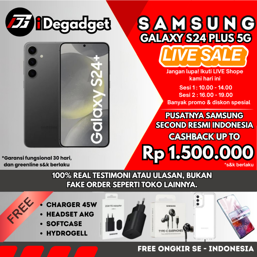SEIN Samsung Galaxy S24 Plus 12/512GB 12/256GB 5G | S23 + Plus Second Fullset Original