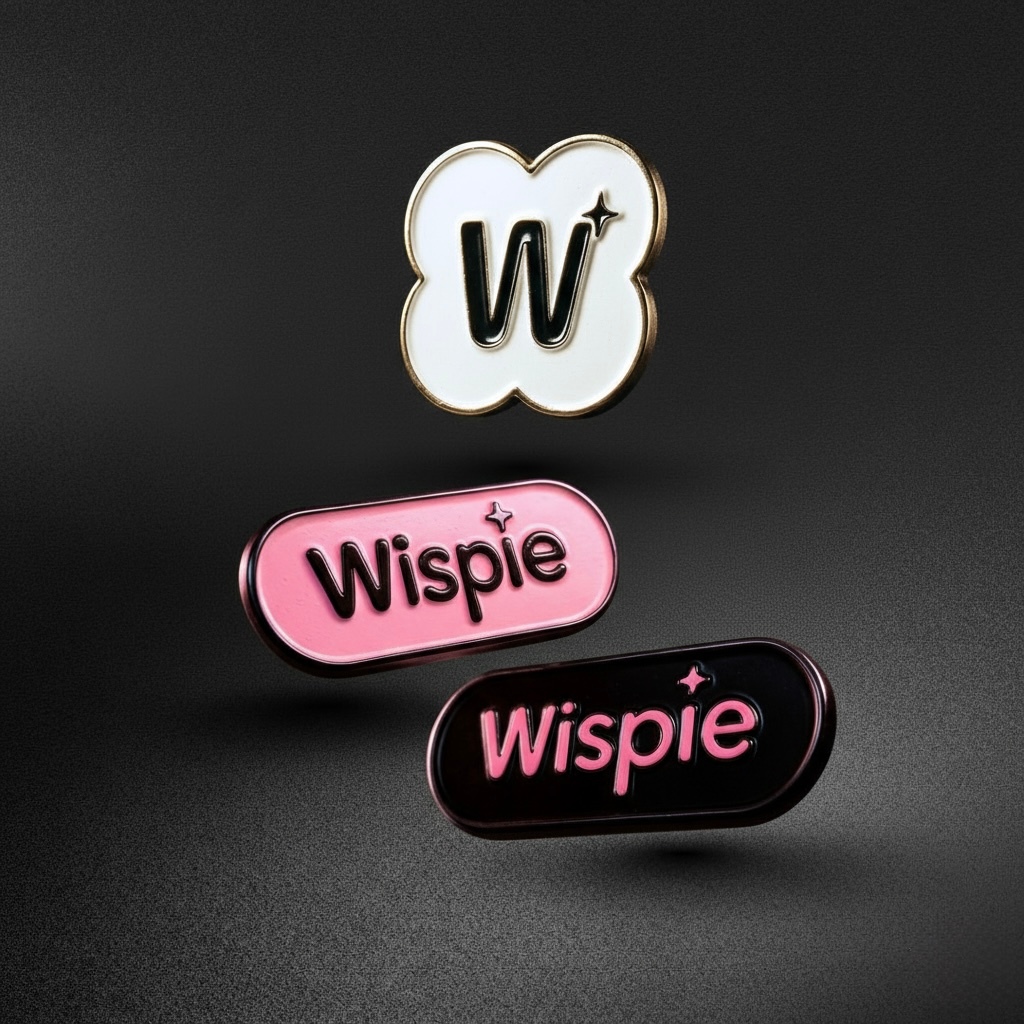 Wispie Pin | Aksesoris Enamel Bros Besi Pink Hitam
