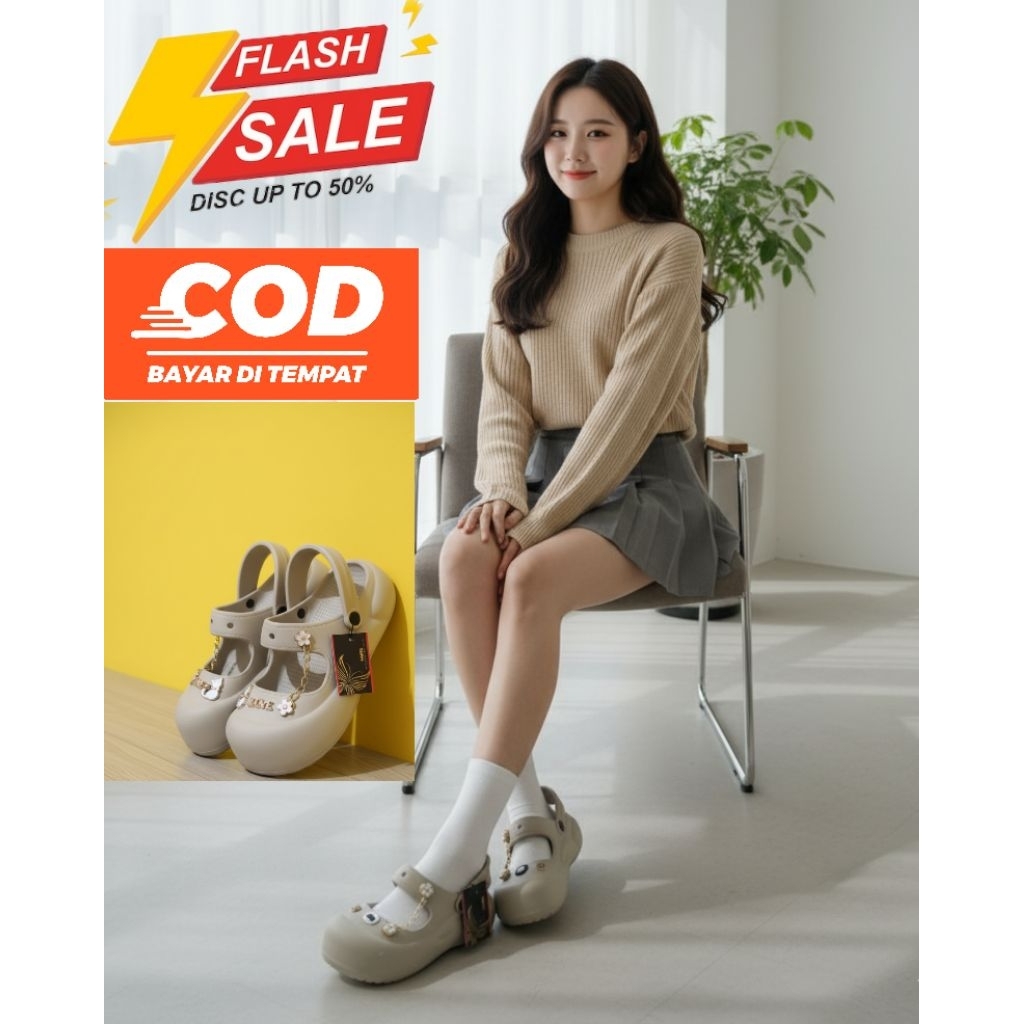 Sepatu baim karet Sendal baim cewe korea style Sendal baim pria wanita kodok Sendal baim cewe Sendal