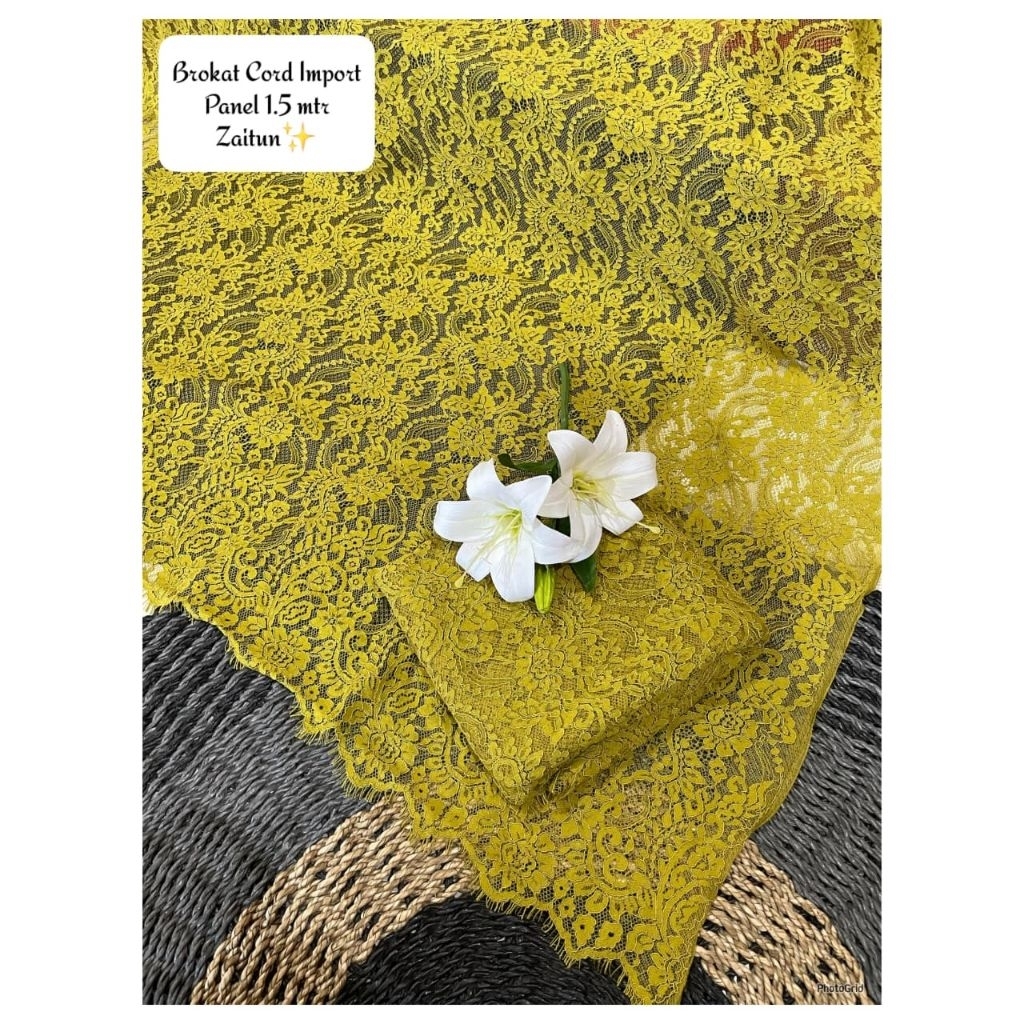 Bakal Kebaya Bahan Kebaya Brokat Semi Italy Camellia Premiun 1,,5 Mtr hu