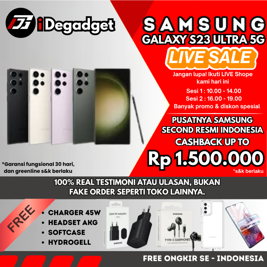 SEIN Samsung Galaxy S23 ULTRA 5G 1TB | S23+ Plus 512GB 256GB 128GB | Second Resmi