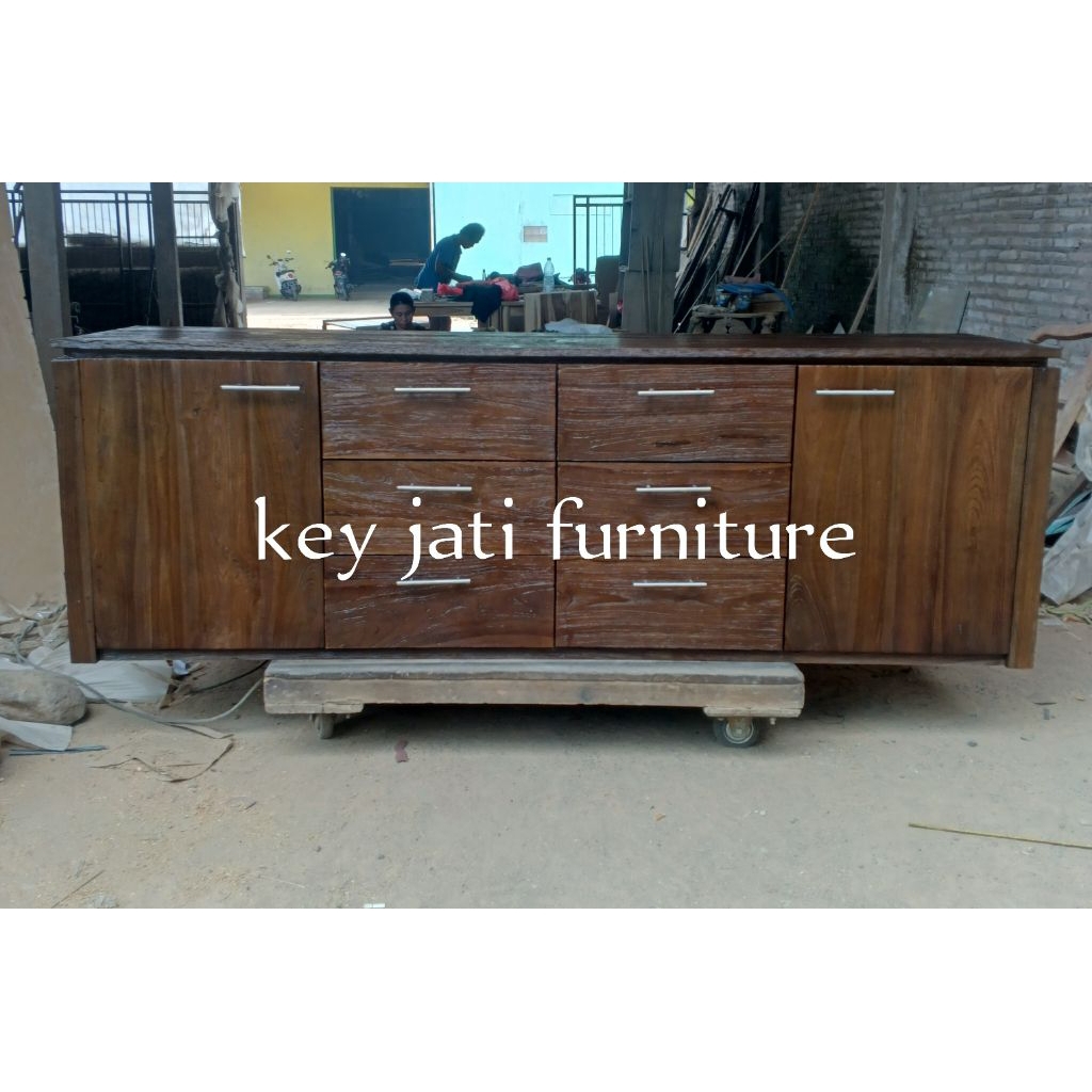 Bufet Tv modern klasik jati/meja Tv kayu jati