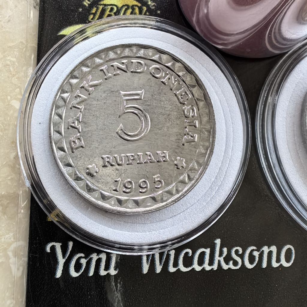 5 rupiah KB Tahun 1995 GRESS ORY ASLI Langka