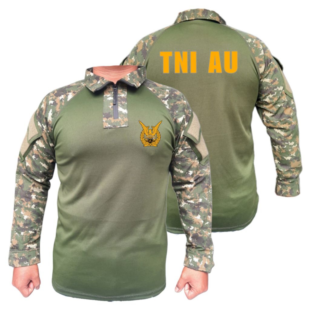 Kaos BDU Sage Green Loreng TNI AU Terbaru Nyaman & Fungsional