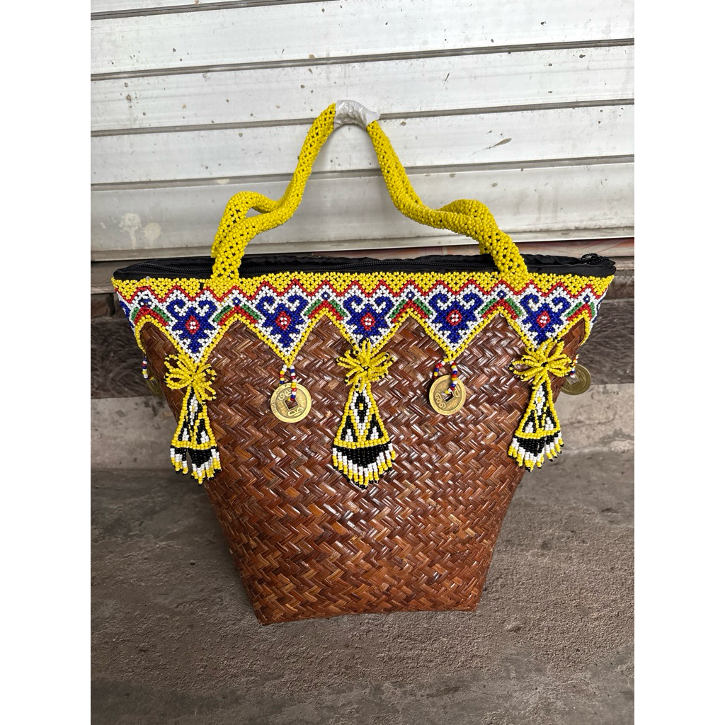 tas rotan full manik variasi koin
