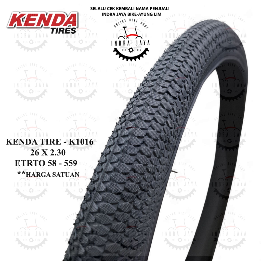 KENDA - BAN LUAR SEPEDA - 26 X 2.30 - ETRTO (58 - 559) - K1016