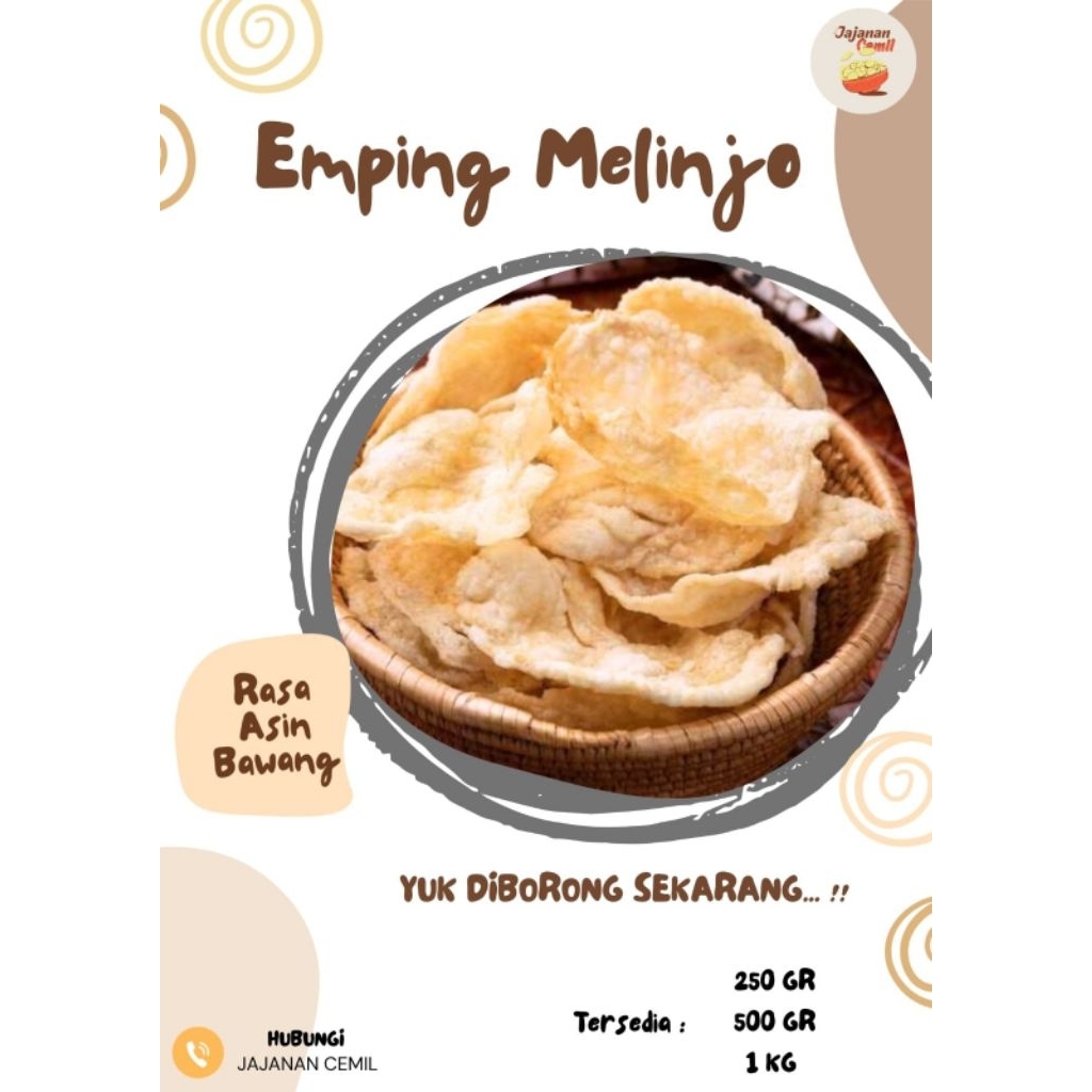 Emping Melinjo Asin /  keripik Melinjo matang/ Emping Melinjo Asli Berat 250gram