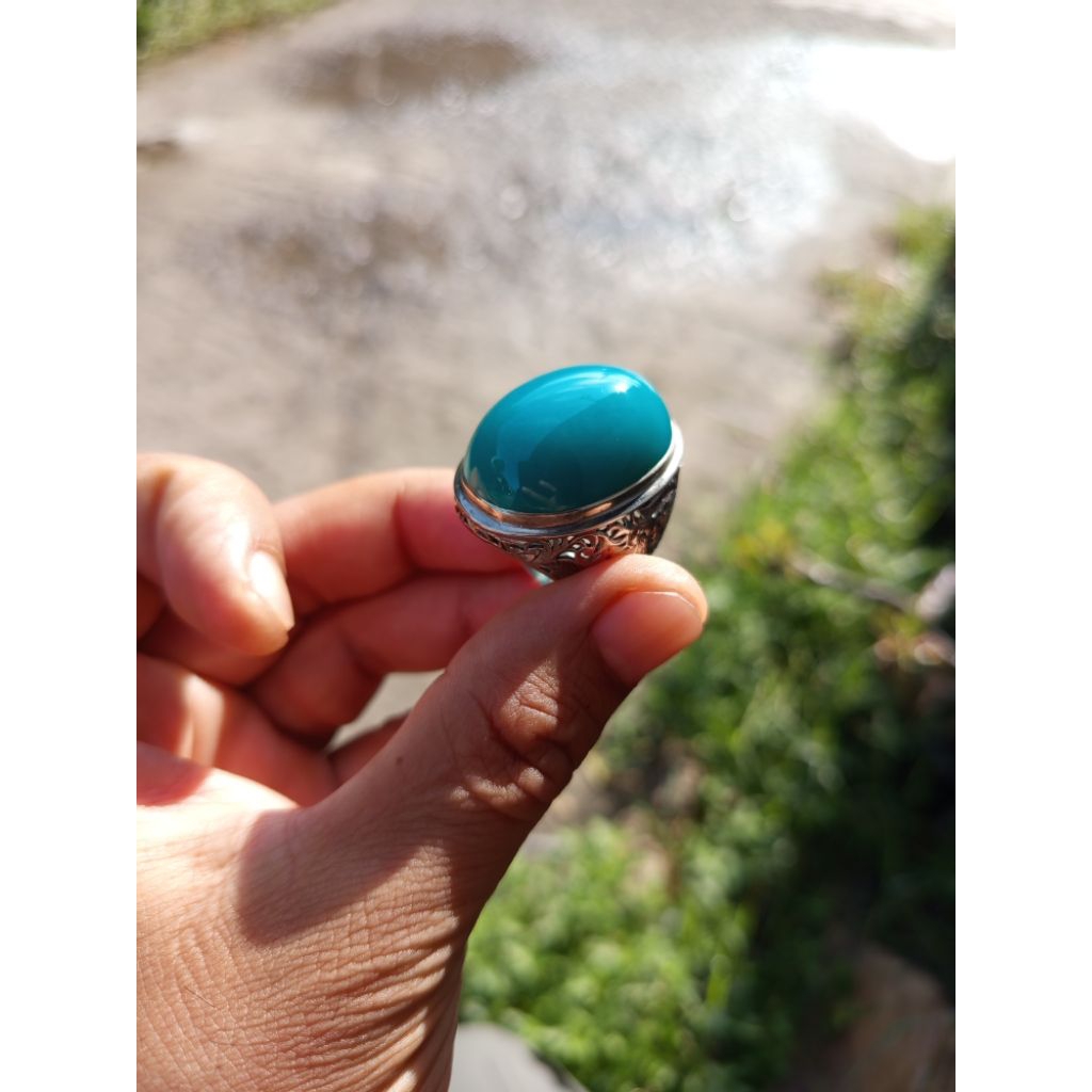 CINCIN BATU AKIK BACAN DOKO MEJIKO DIM BABON RING PERAK