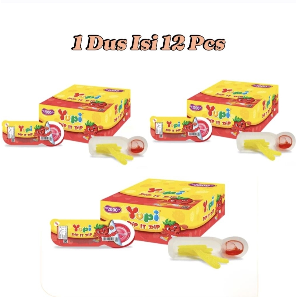 Yupi Dip It Di 1 Box 12 Pcs / Kembang Gula Jeli / Permen Yupi