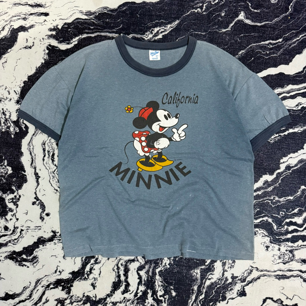 Vintage sunfaded disney velva sheen ringer tshirt kaos