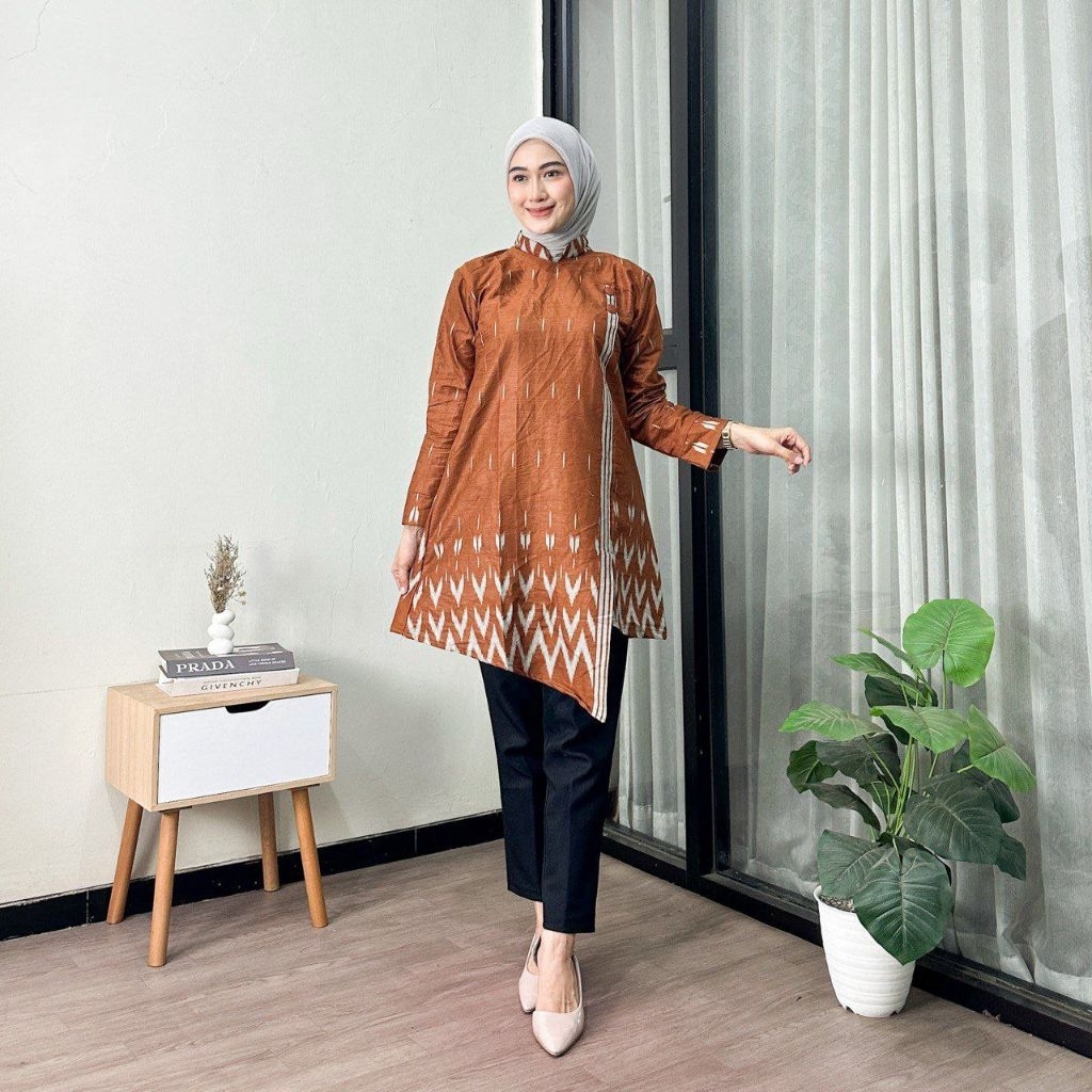 Baju Batik Wanita Tunik Batik Wanita Tunik Batik Guru Seragam Batik Premium