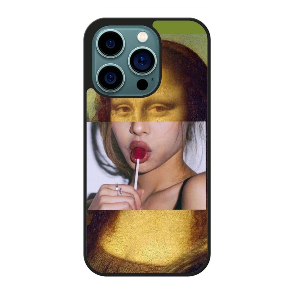 Custom Case Casing Iphone 16 15 14 13 12 11 XR PLUS PRO MAX MINI 17 AIR 17 PRO MAX - funny monalisa