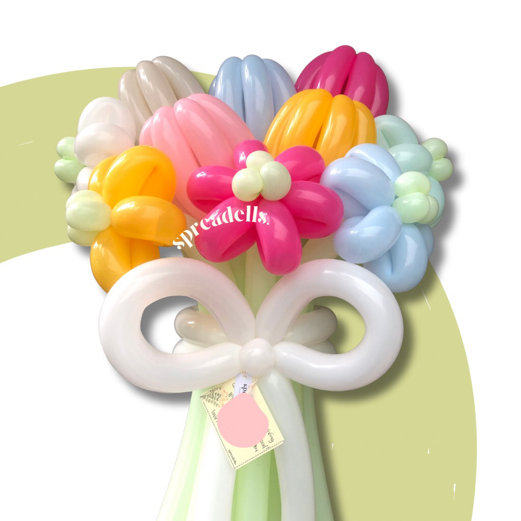 BUKET BUNGA BALON BOUQUET BALON BUCKET FLOWERS BALLON Tangkai panjang