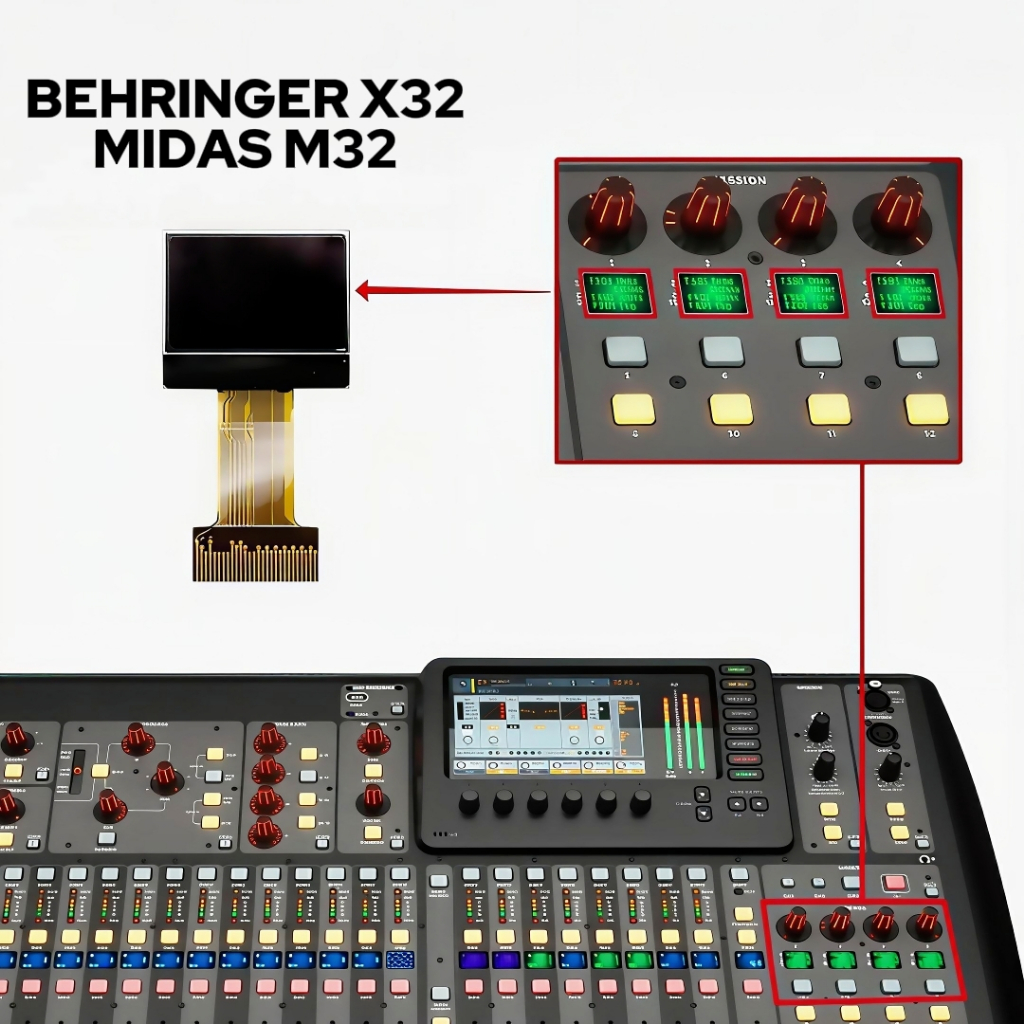 LCD CHANNEL MIXER BEHRINGER X32 MIDAS M32 LCD PANEL FADER MIXER BEHRINGER MIDAS