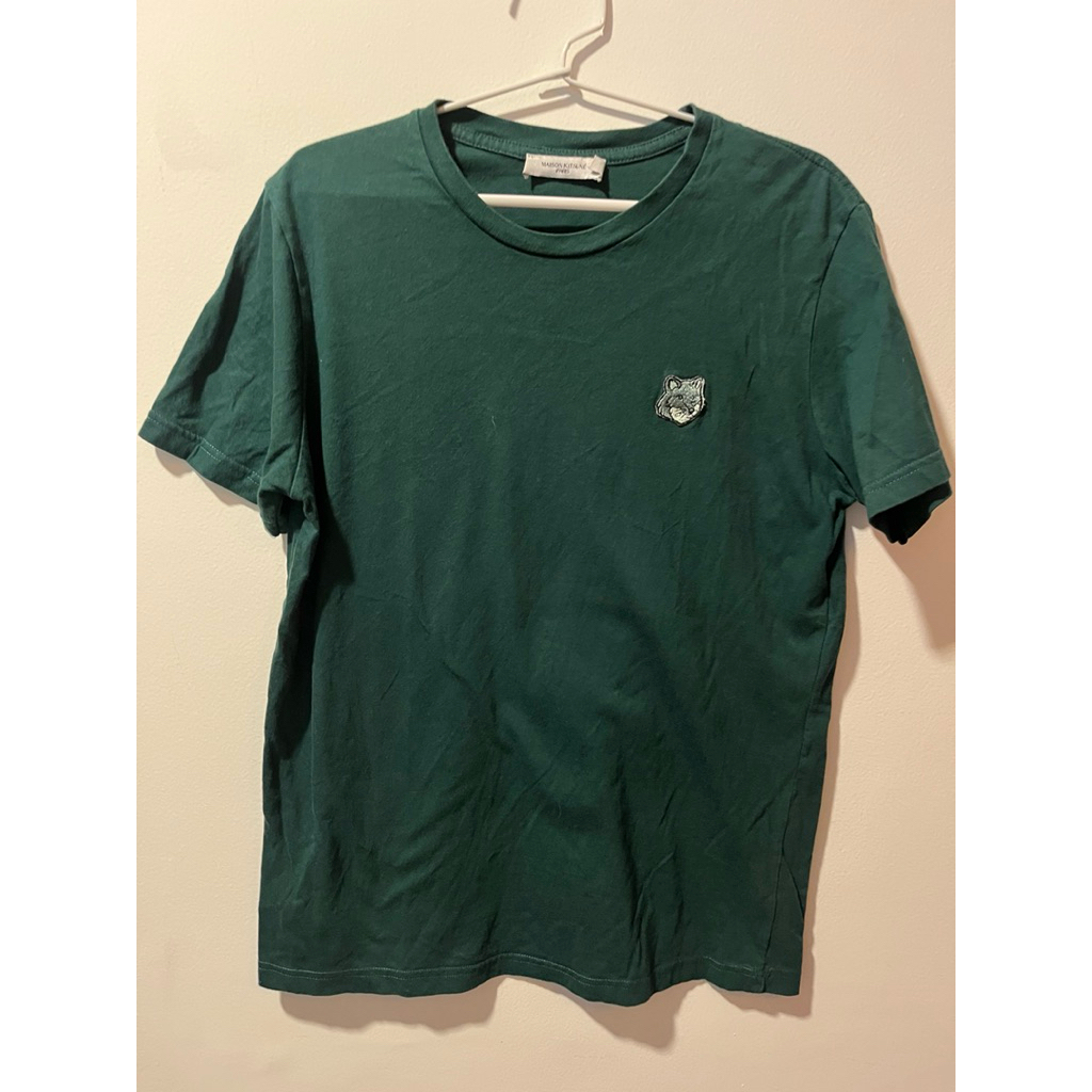 Maison Kitsune Green Fox Head Patch Tshirt