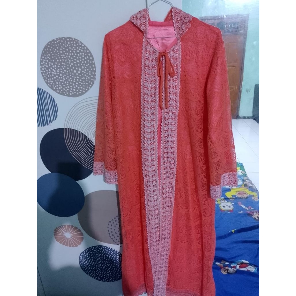 preloved gamis wanita orange