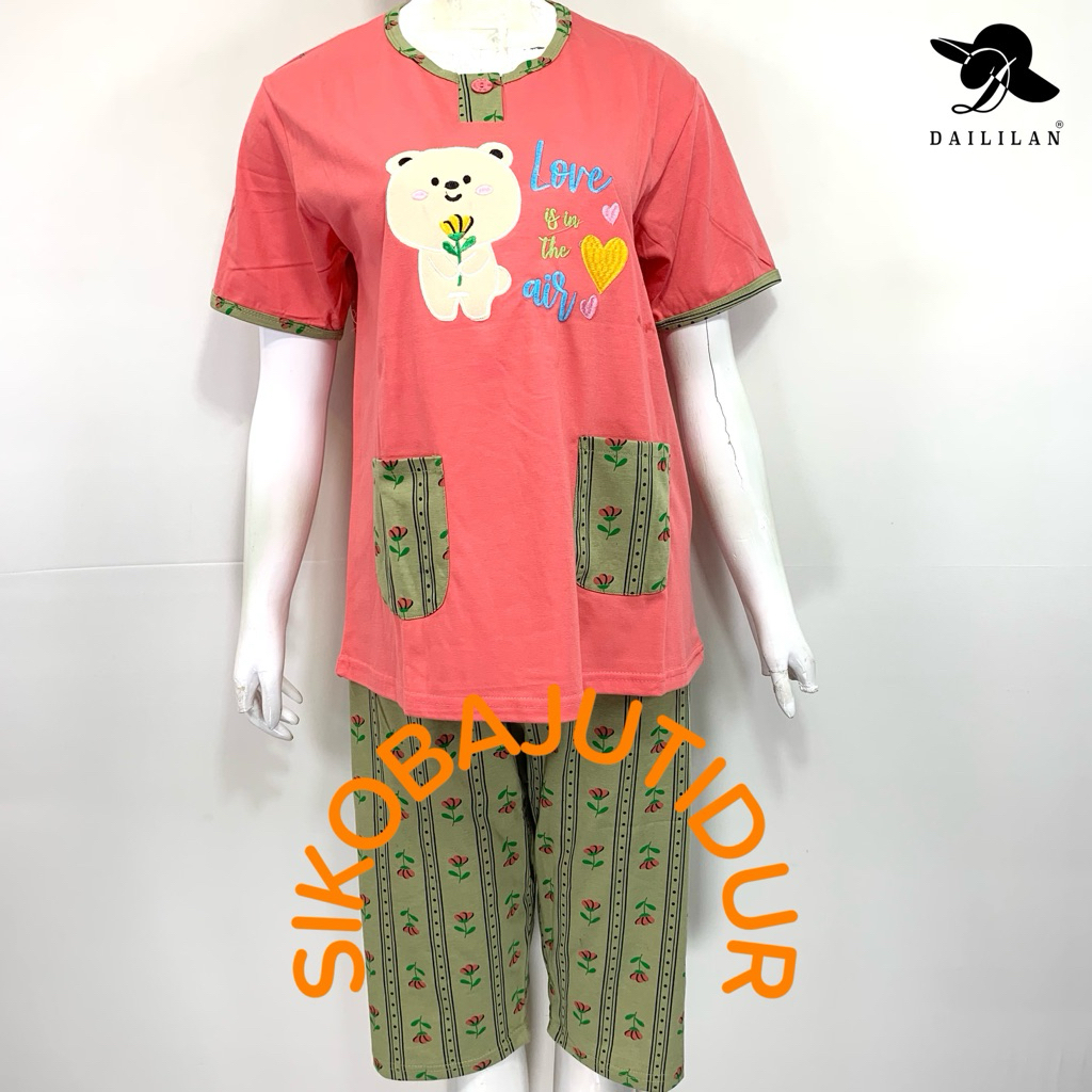 Sikobajutidur - 1. 3/4 Daililan Standar | Baju Tidur Wanita Dewasa | Baju Tidur Daililan | Piyama | 