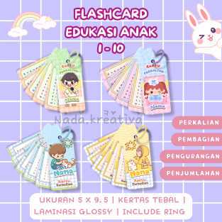 FlashCard Tabel Perkalian Anak Edukatif 1 Sampai 10 / Tabel Perkalian 1 sampai 10