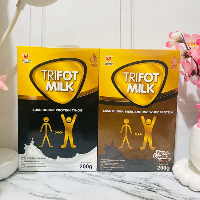 Trifot Milk Penggemuk Badan Isi 2 Box Susu Vanilla/Cokelat