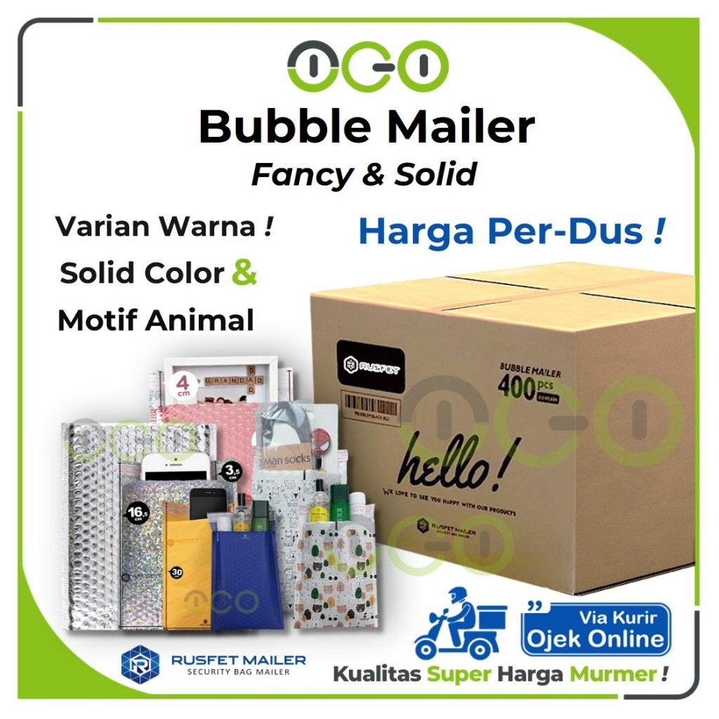 Amplop Bubble Mailer HARGA PER-DUS Rusfet Fancy Series / Security Bag Mailer Solid Color [INSTANT]