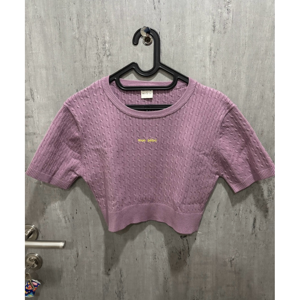 SALE JUAL MURAH BEBEPLUM x MOLITA LIN MONBEBE BABY KNIT TEE UBE PURPLE VISCOSE COTTON KNIT TOP PRELO