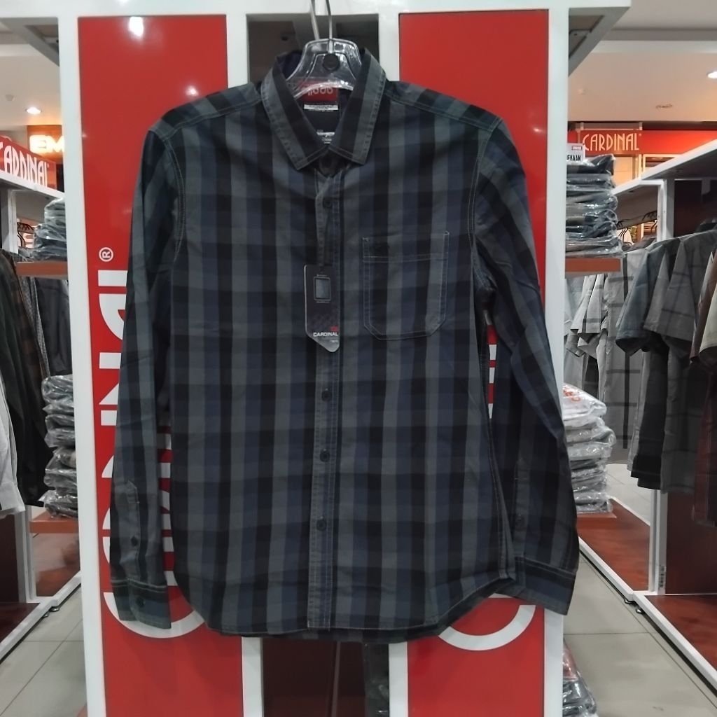 cardinal kemeja kotak kotak lengan panjang original cardinal jeans