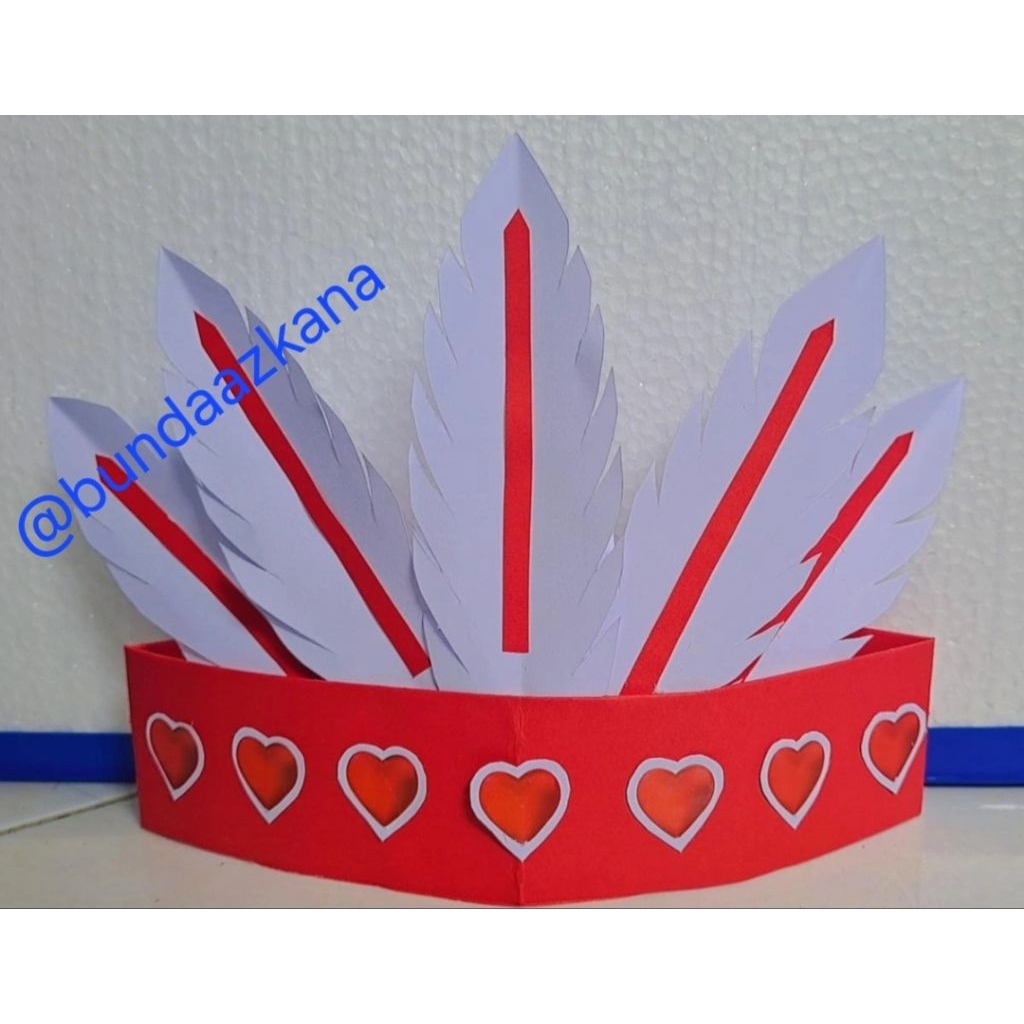hiasan kepala merah putih#hiasan kepala karnaval#mahkota kertas#hiasan kepala kertas#hiasan kepala a