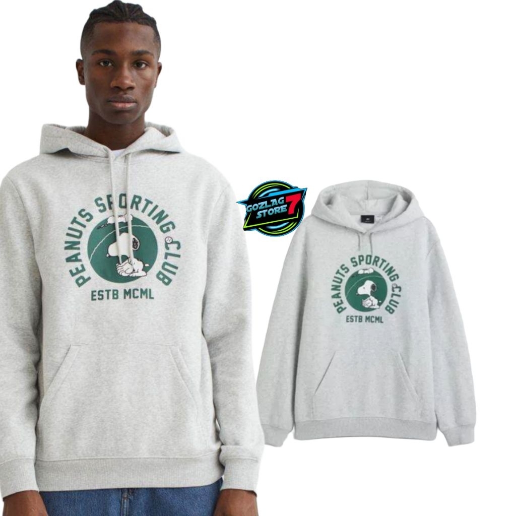 Hoodie Peanuts Sporting Clube Hoodie HM Pria Hoodie Peanuts