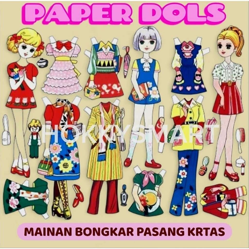 Mainan Anak Bongkar Pasang Kertas Jadul