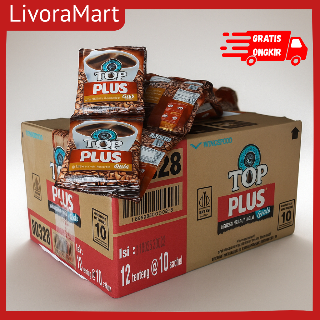TOP PLUS 1dus [KARTON] / Kopi Instant Plus Gula / Top Plus Gula 18g